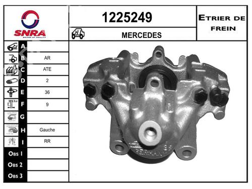 Used Left rear brake caliper Left rear brake caliper MERCEDES-BENZ CLK (C209) CLK 220 CDI (209.308) (136 hp) 36149516 36149516