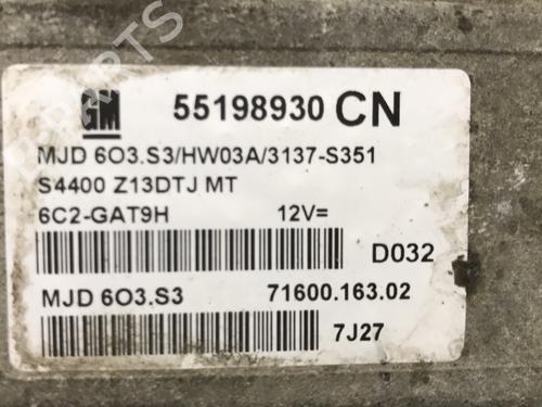 Used Engine control unit (ECU) Engine control unit (ECU) OPEL CORSA D (S07) 1.3 CDTI (L08, L68) (75 hp) 33603794 33603794