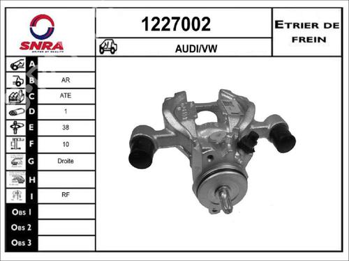 Used Right rear brake caliper Right rear brake caliper VW GOLF VII (5G1, BQ1, BE1, BE2) [2012-2021] 33590813 33590813