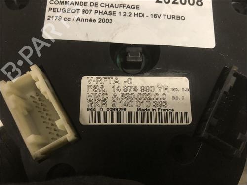 Used Climate control Climate control PEUGEOT 807 (EB_) 2.2 HDi (128 hp) 33585117 33585117