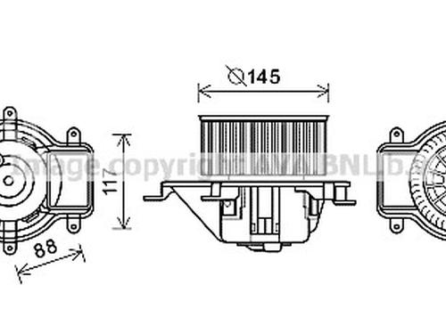 Used Heater blower motor Heater blower motor PEUGEOT 5008 (0U_, 0E_) 1.6 HDi (112 hp) 35912866 35912866