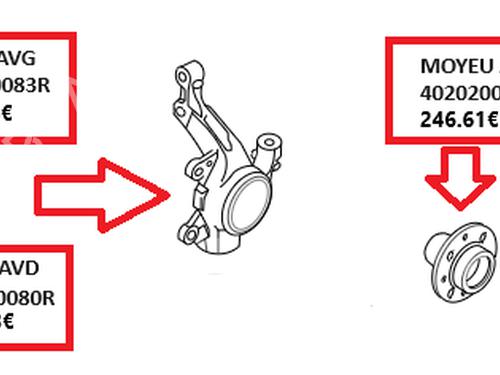 Used Right front steering knuckle Right front steering knuckle RENAULT SCÉNIC III (JZ0/1_) 1.5 dCi (110 hp) 34218835 34218835