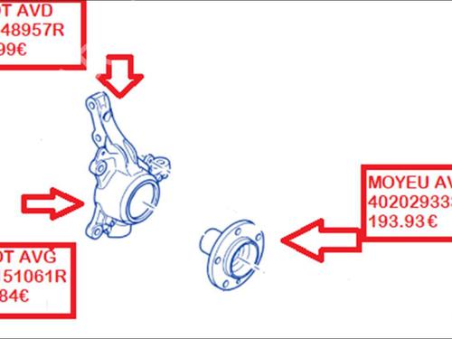 Used Right front steering knuckle Right front steering knuckle RENAULT MASTER III Van (FV) 2.3 dCi 150 FWD (FV0F, FV03, FV09) (150 hp) 35909973 35909973