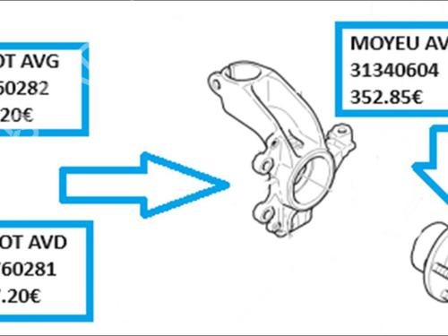 Used Left front steering knuckle Left front steering knuckle VOLVO C70 II Convertible (542) 2.0 D (136 hp) 33579799 33579799