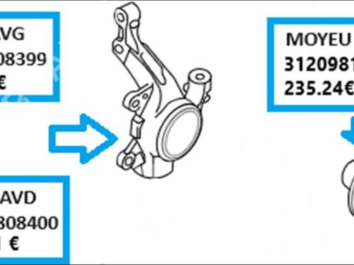 Fusée avant droite Fusée avant droite MINI MINI COUNTRYMAN (R60) One D (90 hp) 35908197 35908197