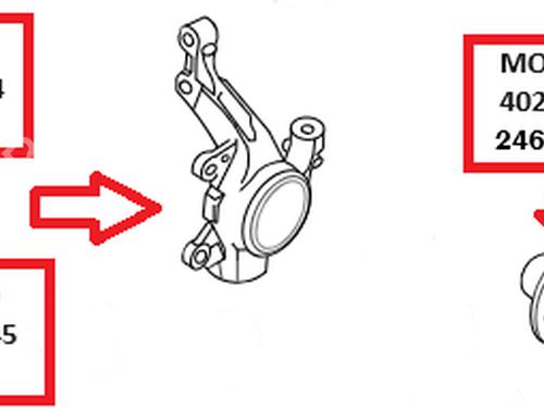 Used Right front steering knuckle Right front steering knuckle RENAULT MODUS / GRAND MODUS (F/JP0_) 1.5 dCi (FP0G, JP0G) (68 hp) 33597077 33597077