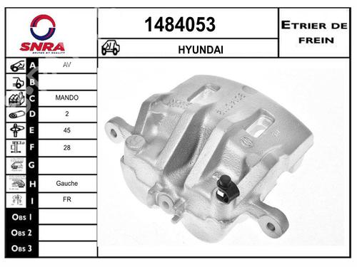 Used Left front brake caliper Left front brake caliper HYUNDAI SANTA FÉ II (CM) 2.2 CRDi (155 hp) 35914455 35914455