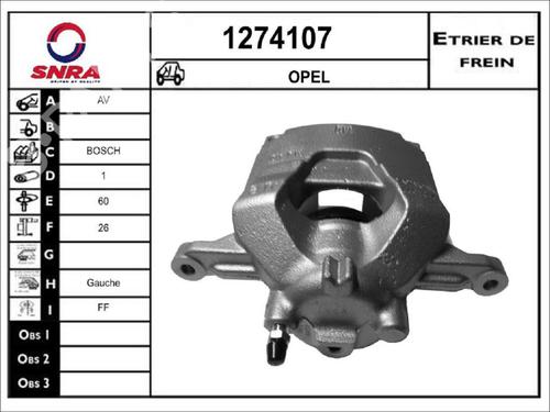 Used Left front brake caliper Left front brake caliper CHEVROLET CRUZE (J300) 1.8 (141 hp) 35907327 35907327