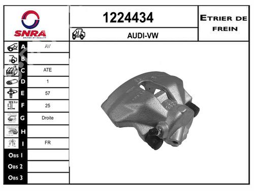 Used Right front brake caliper Right front brake caliper AUDI A4 B7 Avant (8ED) [2004-2008] 34569436 34569436
