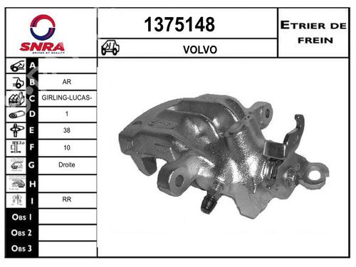 Pinça travão trás direita Pinça travão trás direita VOLVO S40 I (644) 1.8 (116 hp) 36579727 36579727