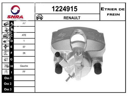 Used Left front brake caliper Left front brake caliper RENAULT LAGUNA III (BT0/1) 1.5 dCi (BT00, BT0A, BT0T, BT1J) (110 hp) 34569650 34569650
