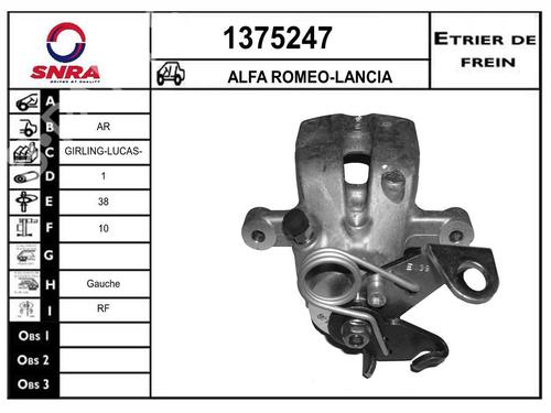 Used Left rear brake caliper Left rear brake caliper ALFA ROMEO 147 (937_) [2000-2010] 36578648 36578648