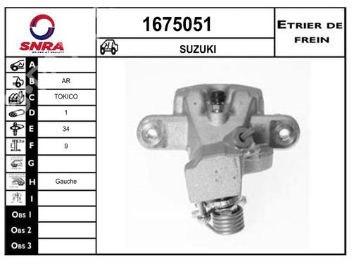 Used Left rear brake caliper Left rear brake caliper SUZUKI VITARA (LY) 1.6 DDiS (APK 416D) (120 hp) 33599546 33599546