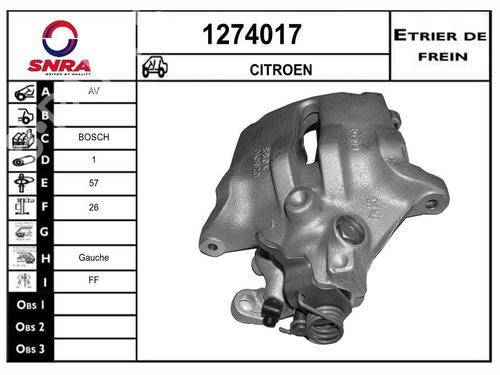 Used Left front brake caliper Left front brake caliper CITROËN C5 II (RC_) [2004-2008] 33990598 33990598