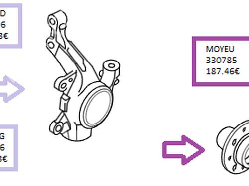 Used Left front steering knuckle Left front steering knuckle PEUGEOT 3008 I MPV (0U_) 1.6 HDi (112 hp) 36684607 36684607