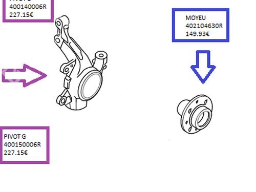 Used Left front steering knuckle Left front steering knuckle RENAULT LAGUNA III (BT0/1) 2.0 dCi (BT07, BT0J, BT14, BT1A, BT1S) (131 hp) 33595964 33595964