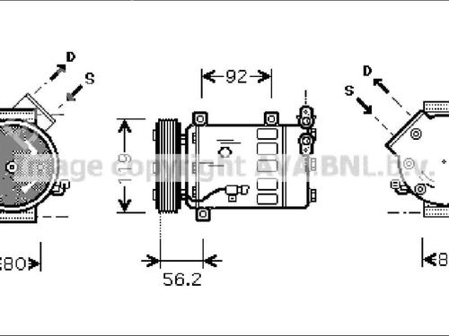 Used AC compressor AC compressor PEUGEOT 1007 (KM_) 1.6 HDi (109 hp) 33574486 33574486