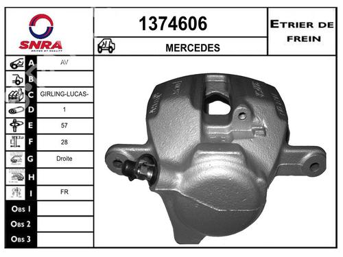 Used Right front brake caliper Right front brake caliper MERCEDES-BENZ C-CLASS (W202) [1993-2000] 36578470 36578470