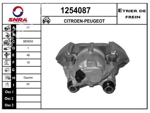 Used Left front brake caliper Left front brake caliper PEUGEOT 205 I Convertible (741B, 20D) 1.4 CT (79 hp) 35940273 35940273