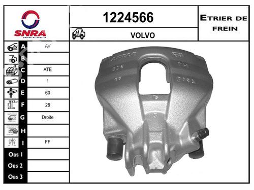 Høyre bremsekaliper foran Høyre bremsekaliper foran VOLVO V70 III (135) 2.4 D (163 hp) 36579166 36579166