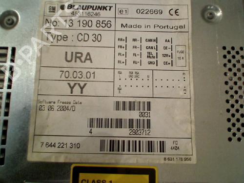 Radio OPEL ASTRA H (A04) 1.6 (L48) | BP34677003E6 - Image 2