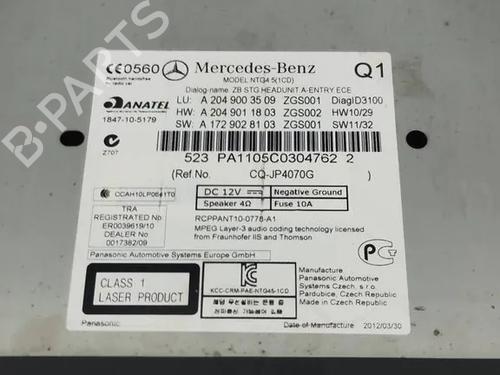 Electronic module MERCEDES-BENZ C-CLASS (W204) C 220 CDI (204.002) | BP36266973M83 - Image 10