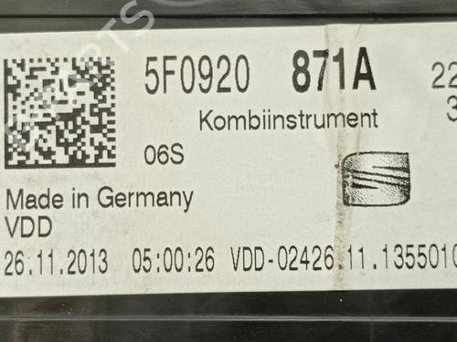 Instrument cluster SEAT LEON (5F1) | BP28541131C47