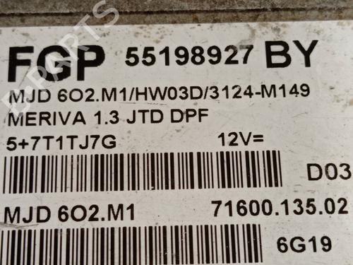 Engine control unit (ECU) OPEL MERIVA A MPV (X03)  | BP26652824M57 