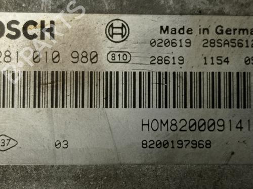 Engine control unit (ECU) RENAULT SCÉNIC I MPV (JA0/1_, FA0_) 1.9 dCi RX4 | BP11687395M57 
