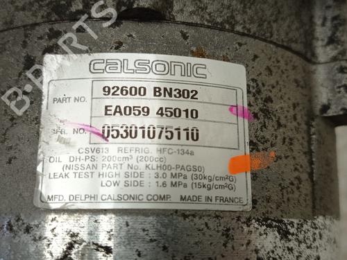AC compressor NISSAN ALMERA II (N16) 2.2 Di | BP8079211M34 
