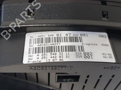 Instrument cluster MERCEDES-BENZ R-CLASS (W251, V251) R 350 CDI 4-matic (251.022, 251.122) | BP9676396C47 