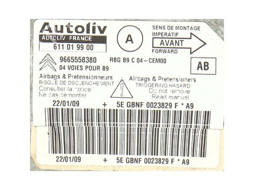 ecu-airbags-citroen-berlingo-box-bodympv-b9-2008-36635551 main image