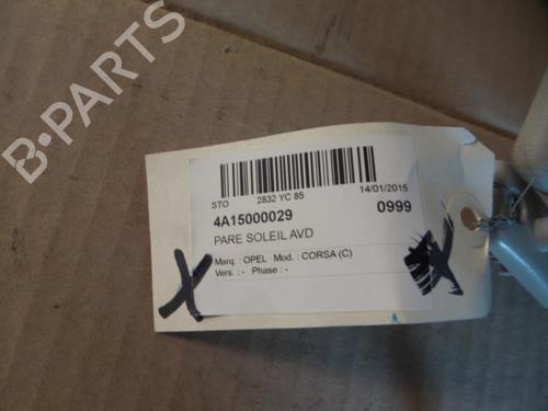 right-sun-visor-opel-corsa-c-x01-2000-2001-2002-2003-2004-2005-2006-2007-2008-2009-37296773 main image