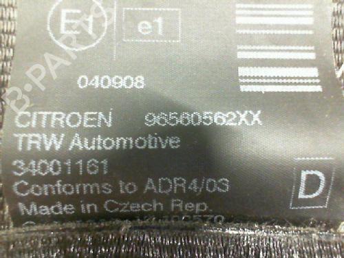 Front right seatbelt CITROËN C5 III Break (RW_) 1.6 HDi 110 (RW9HZC) | BP38661908I25 - Image 8