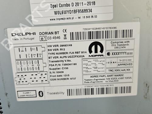 Radio OPEL COMBO Box Body/MPV (X12) 1.6 CDTI (B05) | BP38119491E6 - Image 6