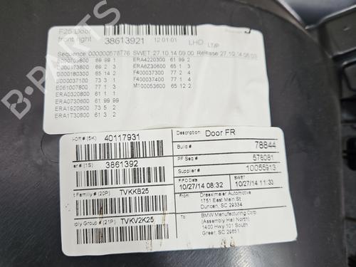 Front right panel BMW X3 (F25) xDrive 28 i | BP37858739C59 - Image 4