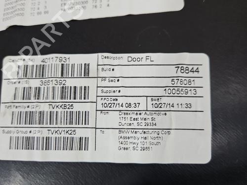 Front left panel BMW X3 (F25) xDrive 28 i | BP37858738C58 - Image 5