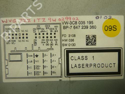 Radio VW PASSAT B6 (3C2) 1.9 TDI | BP38809645E6 - Image 5