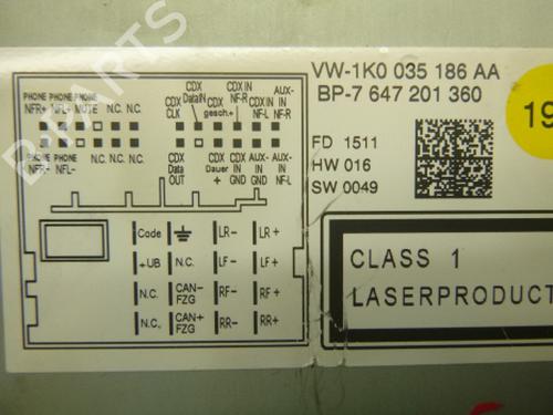 Radio VW PASSAT B7 (362) 1.6 TDI | BP38803188E6 - Image 7