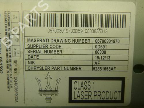 Radio MASERATI QUATTROPORTE VI 3.0 D | BP38809301E6 - Image 6