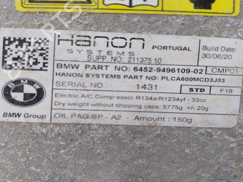 AC compressor BMW 5 (G30, F90) 530 e Plug-in-Hybrid | BP38807181M34 - Image 7