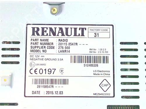 Radio RENAULT KADJAR (HA_, HL_) 1.5 dCi 110 (HLA3) | BP38397716E6 - Image 3