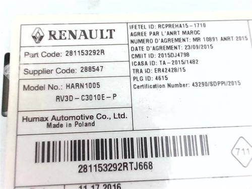 Radio RENAULT CAPTUR I (J5_, H5_) 1.5 dCi 90 (J5N4, J5M5, J5MW, J5M6, J5AL, J5AJ) | BP38351882E6 - Image 3