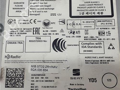 Radio SEAT LEON ST (5F8) 1.6 TDI | BP38365316E6 - Image 2