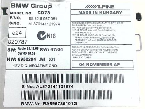 Radio BMW 1 (E87) 118 i | BP38393127E6 - Image 3