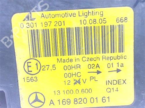 Left headlight MERCEDES-BENZ A-CLASS (W169) A 180 CDI (169.007, 169.307) | BP38376836C28 - Image 3