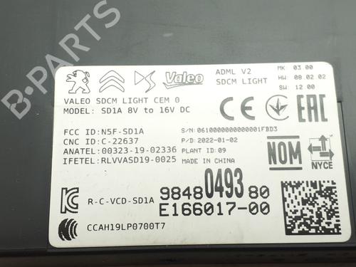 Used Lights ECU Lights ECU CITROËN C5 X (ND_, NC_) PureTech 180 (ND5GFP) (181 hp) 40443592 40443592