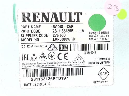 Radio RENAULT CAPTUR I (J5_, H5_) 1.3 TCe 130 (J5NJ, J5NE) | BP38391385E6 - Image 3