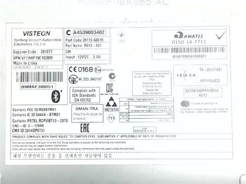 Radio SMART FORTWO Coupe (453) 1.0 (453.342, 453.343) | BP38378359E6 - Image 3