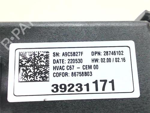Climate control OPEL CORSA F (P2JO) 1.2 (68) | BP38384387I5 - Image 2